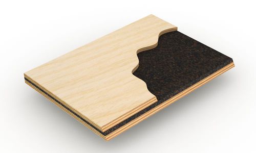 Sandwichpaneel für Boden - LARIPHON® “ECO” - BELLOTTI - mit isolierender Holzdeckschicht / Korkkern / Gummi-Mittellage