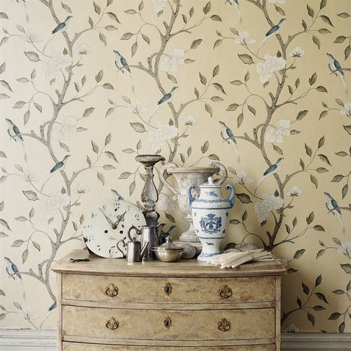 Klassische Tapete - ELEONORA - Zoffany - Naturmotiv / Blumenmotive / Stoffoptik