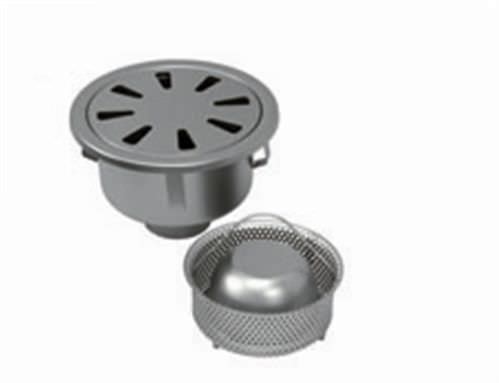 Edelstahl-Bodenablauf - P.040 - OFFICINA MECCANICA LEONI s.r.l. - für Küche / mit herausnehmbarem Filter / rund