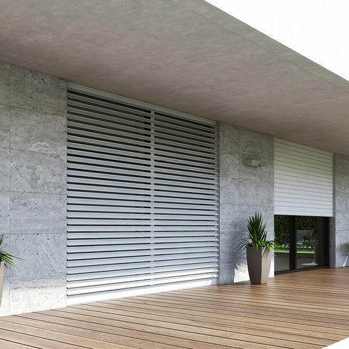 Rollladen - ORIENTA - MV LINE - Lamellen / extrudiertes Aluminium / Holzoptik