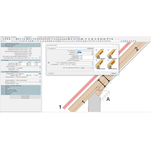Projektplanungssoftware - ROOF CONSTRUCTIONS - DIETRICH'S AG - Berechnung / für Holzkonstruktion / 2D