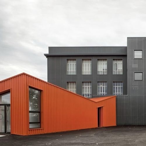 Mineralwolle-Fassade - SANDWICH - ARCELORMITTAL Long - Stahl
