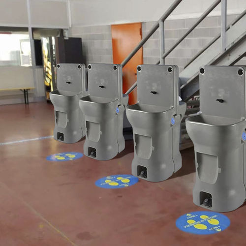 Bodenstehendes Handwaschbecken - Aquastand - SEBACH - rechteckig / HDPE / für öffentliche Bereiche