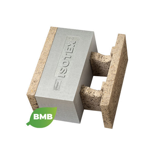 Holzbetonschalungsstein - HDIII 44/20 - ISOTEX SRL - Néopor® / für Außen- oder Innenwand / dämmend