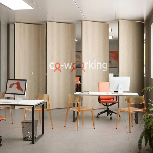 Falttrennwand - DESIGN D70 - ESTFELLER - Schiebe-Stapel / Laminat / für professionellen Einsatz