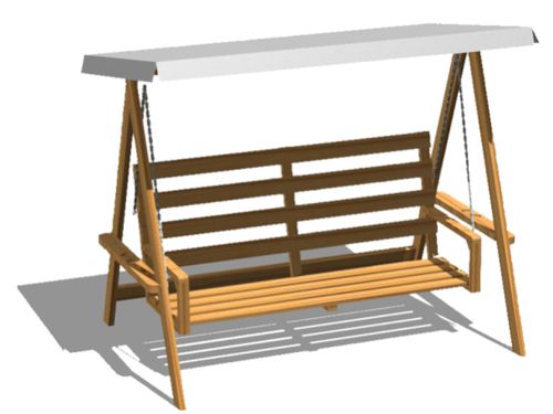 Garten-Hollywood-Schaukel / Holz - 072117 - LEGNOLANDIA - selbsttragend