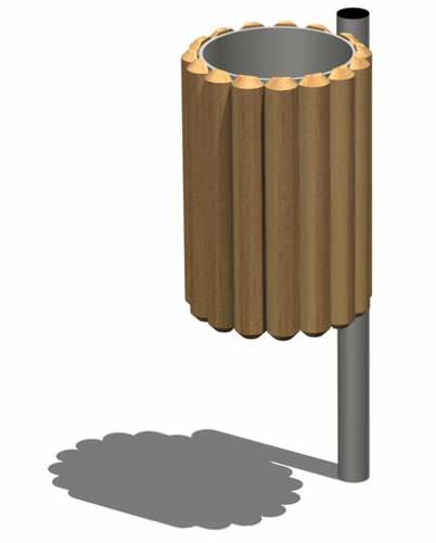 Park-Abfallbehälter - 153002 - LEGNOLANDIA - Einbau / Holz / ohne Deckel