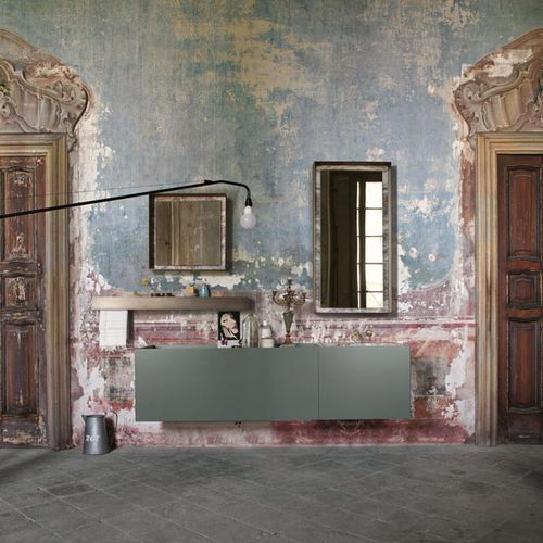 Wandhängender Waschtisch-Unterschrank - MUST - ALTAMAREA - Holz / modern / mit integriertem Hochschrank
