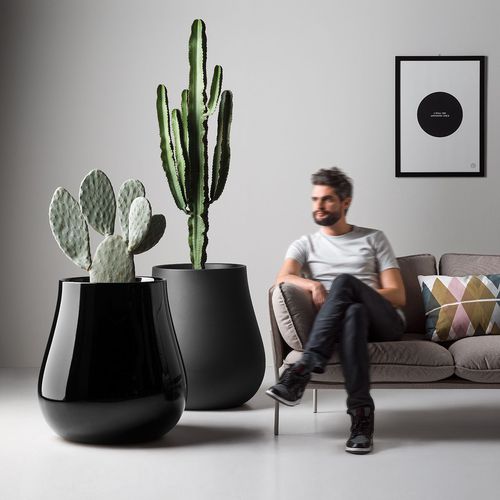 Polyethylen-Pflanzkübel - DROP - PLUSt COLLECTION - rund / beleuchtet / modern