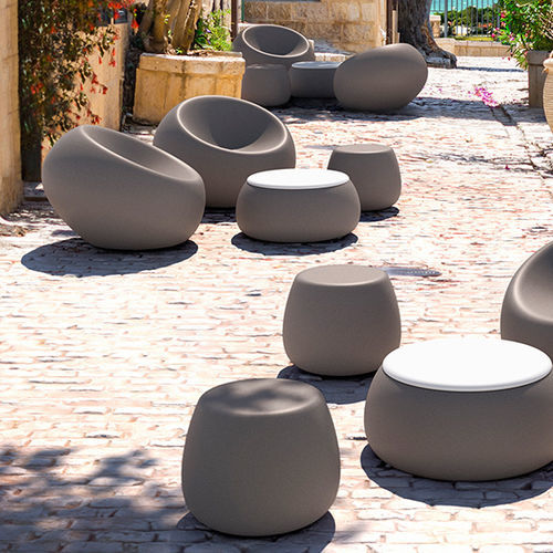 Moderner Hocker - boom low - PLUSt COLLECTION - Polyethylen / Gestell aus Polyethylen / beleuchtet