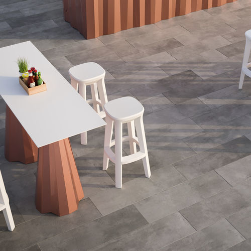 Moderner Barhocker - frozen - PLUSt COLLECTION - Polyethylen / Gestell aus Polyethylen / mit 4 Beinen
