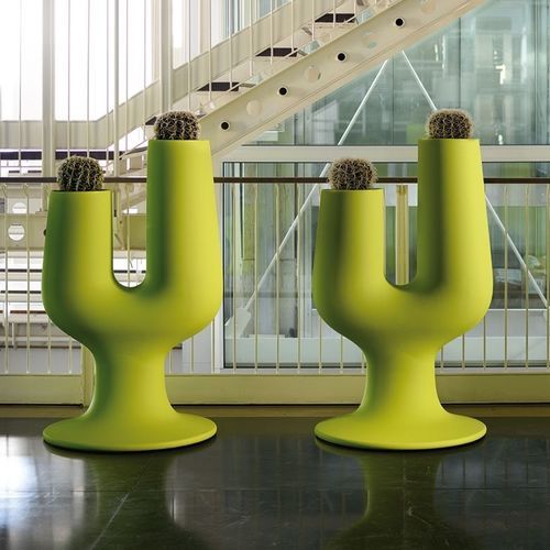 Polyethylen-Pflanzkübel - CACTUS - PLUSt COLLECTION - originelles Design / für öffentliche Bereiche / weiß