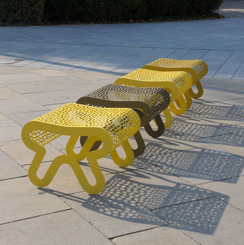 Moderner Hocker - CHALIDOR 400 - BENKERT BÄNKE - Stahl / Gestell aus Edelstahl / für öffentliche Bereiche