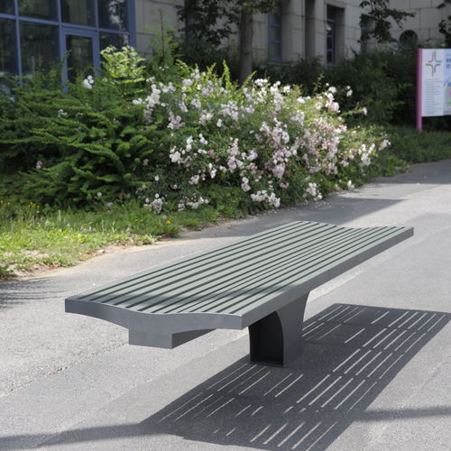 Moderne Bank für den öffentlichen Raum - COMFONY S20 - BENKERT BÄNKE - pulverbeschichteter Stahl / Aluminium / PET