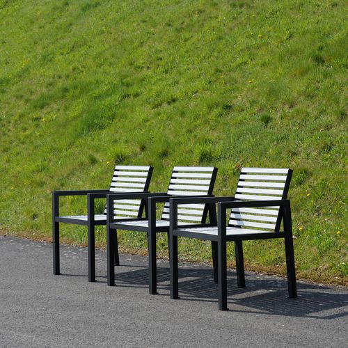 Moderner Stuhl - COMFONY 10 - BENKERT BÄNKE - für Außenbereich / thermolackiertes Aluminium / Gestell aus Edelstahl