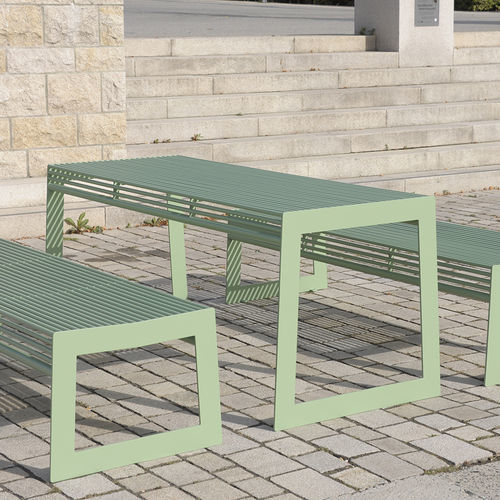 Moderner Picknicktisch - SIARDO 30R - BENKERT BÄNKE - Edelstahl / Gestell aus rostfreiem Edelstahl / rechteckig