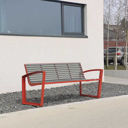 Moderne Bank für den öffentlichen Raum - COMFONY 160 - BENKERT BÄNKE - Edelstahl / Aluminium / PET