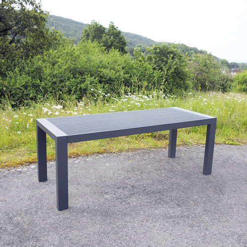 Moderner Tisch - SICORUM M100 - BENKERT BÄNKE - lackierter Edelstahl / Gestell aus Edelstahl / rechteckig