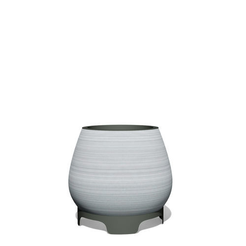 Kunststoff-Pflanzkübel - ELEMENT 01 A - BENKERT BÄNKE - Edelstahl / Glas / rund