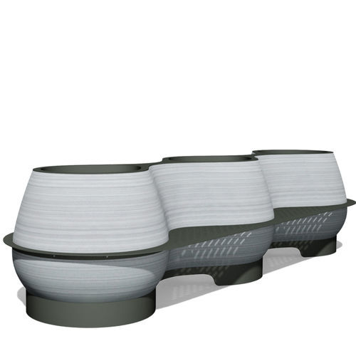 Edelstahl-Pflanzkübel - ELEMENT 03 A OS - BENKERT BÄNKE - pulverbeschichteter Edelstahl / rund / konisch