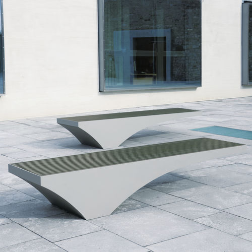 Bank für den öffentlichen Raum / originelles Design - COMFONY 50 - BENKERT BÄNKE - pulverbeschichteter Stahl / Aluminium / PET