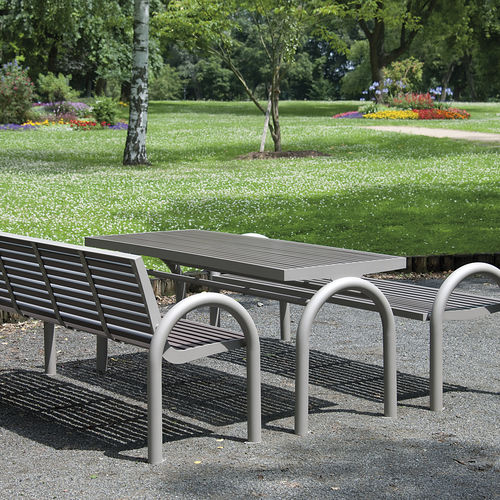 Moderner Picknicktisch - COMFONY 150  - BENKERT BÄNKE - Edelstahl / Aluminium / PET