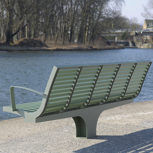 Moderne Bank für den öffentlichen Raum - COMFONY S20 - BENKERT BÄNKE - Aluminium / lackierter Edelstahl / PET