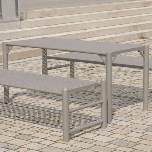 Moderner Tisch - SIARDO 130R - BENKERT BÄNKE - lackierter Edelstahl / Gestell aus Edelstahl / rechteckig