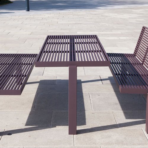 Moderner Picknicktisch - SICORUM M400 - BENKERT BÄNKE - Edelstahl / Gestell aus rostfreiem Edelstahl / rechteckig