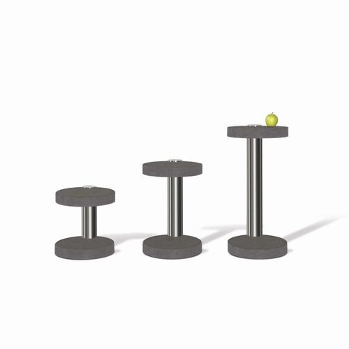 Moderner Beistelltisch - ART519 - wissmann raumobjekte - Schiefer / Gestell aus rostfreiem Edelstahl / rund
