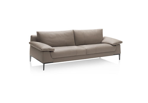 Modernes Sofa - ODEON - steiner - mit abnehmbarem Bezug / braun / Gestell aus Aluminiumguss