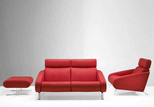 Modernes Sofa - FAUBOURG - steiner - Stoff / Leder / schrägstellbar