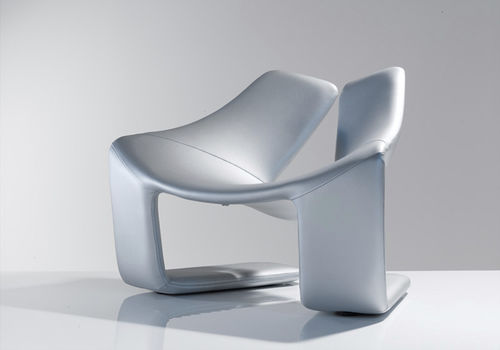 Sessel / originelles Design - ZEN - steiner - Leder / Stoff