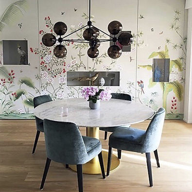 Orient-Tapete - ESPERANTO - Misha wallcoverings - Seide / Blumenmotiv / chinesisches Motiv