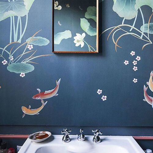 Orient-Tapete - POND - Misha wallcoverings - Seide / Blumenmotiv / chinesisches Motiv