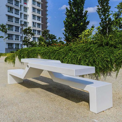 Modulare Tischgarnitur - TWIN - METALCO - modern / Hochleistungsbeton / für Außenbereich
