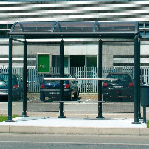 Hartglas-Buswartehalle - PARTNERS - METALCO - Edelstahl / pulverbeschichteter Stahl / extrudiertes Aluminium