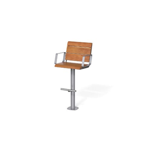Moderner Barstuhl - BREAK TIME W - METALCO - für Außenbereich / Holz / Gestell aus rostfreiem Edelstahl