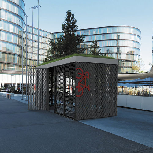 Gesicherter Fahrradunterstand - GARDA - METALCO - mit LED-Licht / Stahl / für öffentliche Bereiche