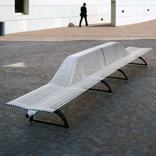 Moderne Bank für den öffentlichen Raum - LIBRE EVOLUTION - METALCO - pulverbeschichteter Stahl / Edelstahl / Aluminium