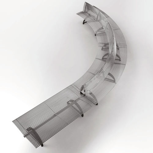Moderne Bank für den öffentlichen Raum - LIBRE DOPPIA - METALCO - pulverbeschichteter Stahl / Edelstahl / aus lackiertem Aluminium
