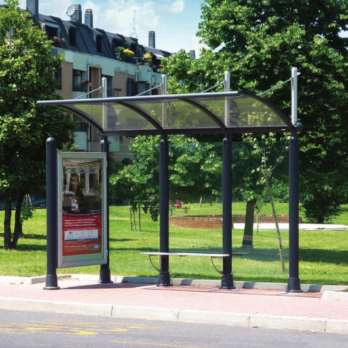 Edelstahl-Buswartehalle - ARTS - METALCO - Methacrylat / extrudiertes Aluminium / Stahlblech