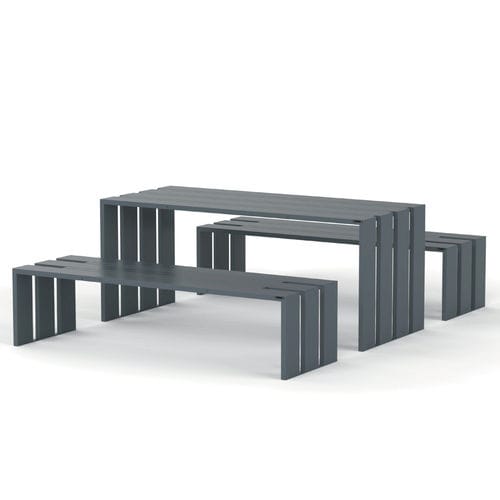 Moderne Bank für den öffentlichen Raum - TOSO - METALCO - aus lackiertem Stahl / ohne Rückenlehne / ohne Armlehnen
