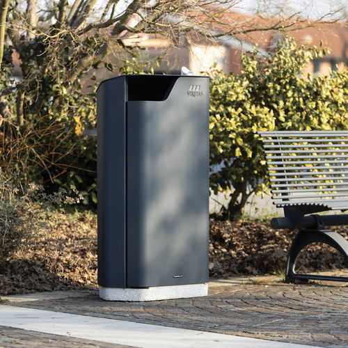 Park-Abfallbehälter - DIAMOND - METALCO - pulverbeschichteter Stahl / Edelstahl / mit integriertem Aschenbecher