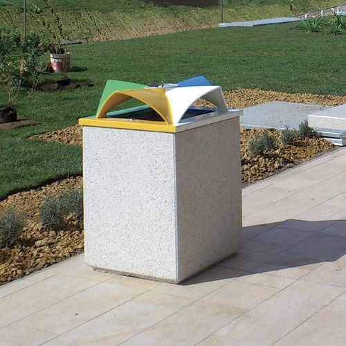 Park-Abfallbehälter - TOPAZIO - METALCO - System / aus lackiertem Aluminium / Kunststein