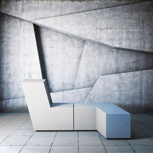 Moderne Bank für den öffentlichen Raum - UP - METALCO - Hochleistungsbeton / mit Rückenlehne / ohne Rückenlehne