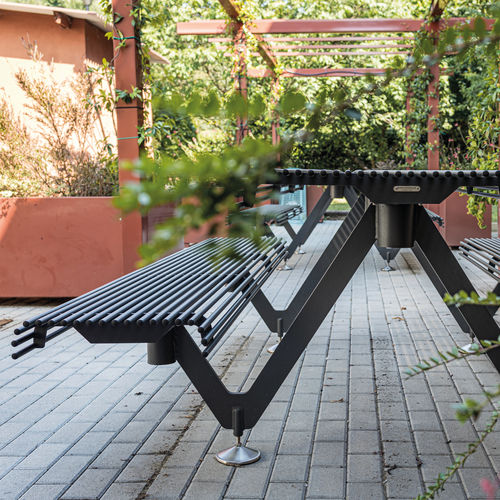 Moderner Picknicktisch - AIR – A - METALCO - aus lackiertem Stahl / Gestell aus Stahlblech / rechteckig