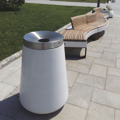 Park-Abfallbehälter - GAVITELLO - METALCO - Edelstahl / Hochleistungsbeton / UV-beständig