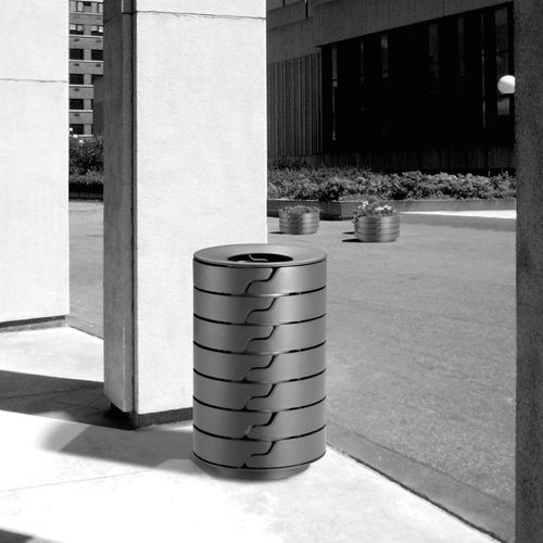 Park-Abfallbehälter - CESTUM - METALCO - pulverbeschichteter Stahl / Aluminiumguss / mit integriertem Aschenbecher