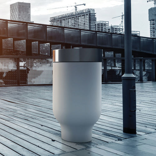 Park-Abfallbehälter - CUP - METALCO - bodenstehend / pulverbeschichteter Stahl / Hochleistungsbeton
